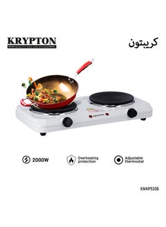 Buy Double Electric Hot Plate 2000 W KNHP5306N White in Saudi Arabia