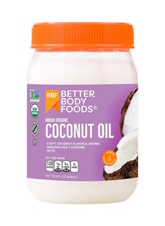 Buy Organic Virgin Coconut Oil Light Coconut Flavor And Aroma Medium Heat Cooking 0 Sodium/0 Sugars 458 Ml 1.6Liters in UAE