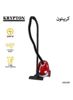 Buy Handheld Vacuum Cleaner for Floor and Dust Cleaning 1.5 L 2200 W KNVC6181 Black/Red/White in Saudi Arabia