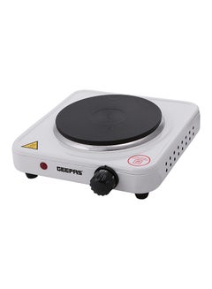 Buy Electric Single Hot Plate for Flexible & Precise Table Top Cooking - Cast Iron Heating Plate - Portable Electric Hob with Temperature Control 1000 W GHP32013 White & black in Egypt