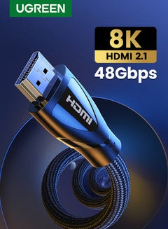 اشتري كابل HDMI 2.1 بجودة 8K وطول متر واحد وغلاف من النايلون المضفور بدقة فائقة الوضوح وسرعة عالية 48 جيجابت في الثانية وتردد 60 هرتز، يدعم تقنية HDR وتقنية دولبي، متوفق مع ماك بوك برو طراز 2021 وبلايستيشن 4/5 وتلفزيون سامسونج أسود في مصر