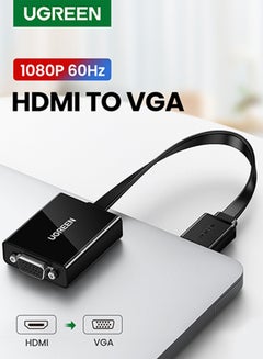 Buy Active HDMI to VGA Adapter Converter with 3.5mm Audio Jack up to 1080P Compatible for PC Laptop Ultrabook Raspberry Pi Chromebook black in UAE