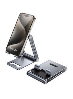 Buy Phone Stand Aluminum Mobile Stand Adjustable Mobile Holder Foldable Phone holder, Desktop iPhone Stand Compatible With All Mobile Phone, iPhone 16/15 Series, Samsung Galaxy S24 S23, iPad Grey in Egypt