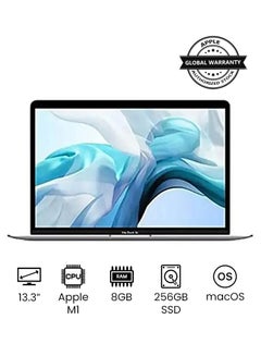 اشتري MacBook Air  MGN93 With 13.3-Inch Display, M1 Chip With 8-Core CPU And 7-Core GPU/8GB RAM/256GB SSD/ English Keyboard Silver في مصر