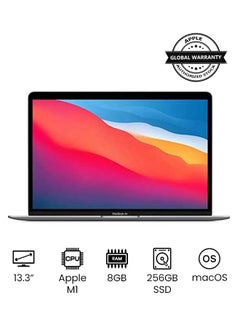 اشتري Macbook Air MGN63 13" Display, Apple M1 Chip With 8-Core Processor and 7-Core Graphics / 8GB RAM / 256GB SSD/ English Keyboard Space Grey في الامارات