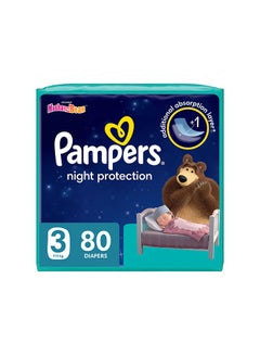 Buy Baby Dry Night Diapers For Extra Sleep Protection Size 3, 80 Count in Saudi Arabia