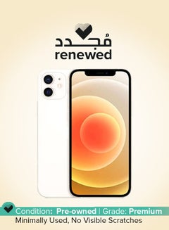 Buy Renewed - iPhone 12 With Facetime 128GB White 5G - International Version in UAE