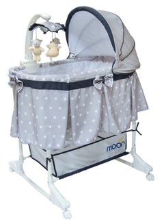 Buy 4 In 1 Convertible Soffy Baby Cradle - Grey Line in Saudi Arabia