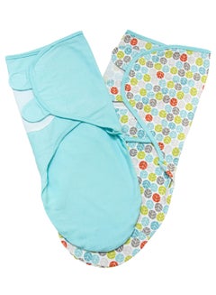 Buy Organic Cotton Baby Swaddler Pack Of 2- Blue in Saudi Arabia