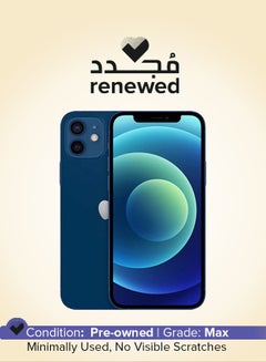 Buy Renewed - iPhone 12 With Facetime 128GB Blue 5G in Saudi Arabia