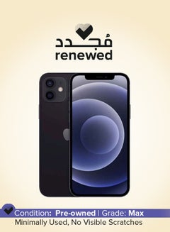 Buy Renewed - iPhone 12 With Facetime 128GB Black 5G - International Version in UAE