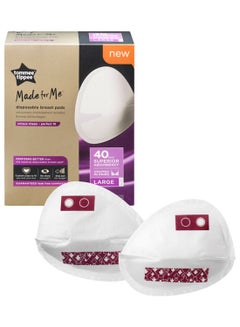 Buy Pack Of 40 Made For Me Daily Disposable Breast Pads, Soft, Absorbent And Leak-Free, Contoured Shape, Adhesive Patch, Large in UAE