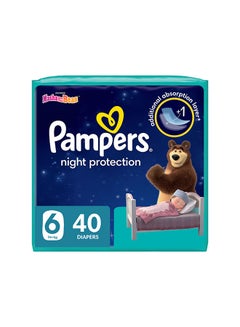 Buy Baby-Dry Night Diapers Additional Absorption Layer For Overnight Leakage Protection, Size 6, 14+kg, 40 Diaper Count in Saudi Arabia