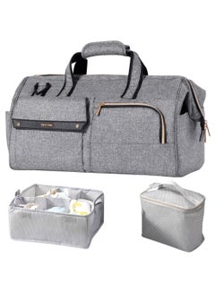 Buy 3 In1 Travel Bag detachable Diaper Caddy With Multiple Compartments - Grey in Saudi Arabia