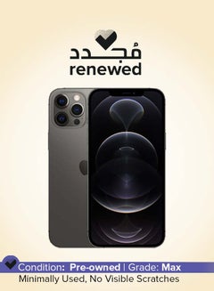 اشتري مُجدد - هاتف آيفون 12 برو ماكس بذاكرة داخلية 128 جيجابايت ومع تطبيق فيس تايم ويدعم تقنية 5G، النسخة العالمية - رصاصي داكن في السعودية