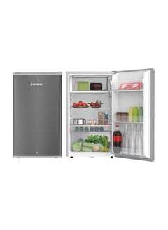 Buy 130L Gross / 90L Net, Single Door Mini Refrigerator, Chiller And Veg. Compartment, 2 Glass Shelves And Bottle Storage Racks, Compact Small Size Beverage Fridge, Child Lock, Best For Home, Office, Bedroom 130 L 281 kW NRF130SS1 Grey in UAE