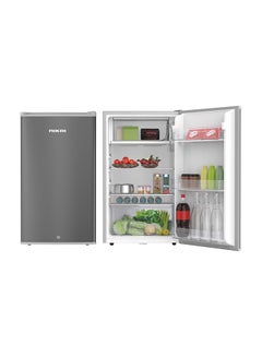 Buy 130L Gross / 90L Net, Single Door Mini Refrigerator, Chiller And Veg. Compartment, 2 Glass Shelves And Bottle Storage Racks, Compact Small Size Beverage Fridge, Child Lock, Best For Home, Office, Bedroom 281 kW NRF130SS1 Grey in UAE