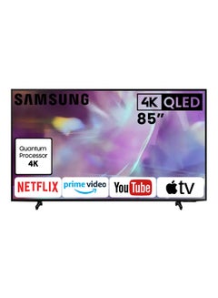 اشتري 85 Inch TV QLED 4K Processor Stylish Slim PQI 3100 HDR 10+ Mega Contrast 100% Color Volume Supreme UHD Dimming Built In Receiver (2021 Model) QA85Q60AAUXUM أسود في الامارات