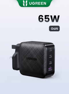 Buy 4 Ports USB C GaN Charger Plug Type C PD 65W QC 3.0 Fast Wall Mains Power Delivery Adapter For Laptops MacBook Pro Air Steam Deck iPad iPhone 16 15 Series Samsung S24 23 Ultra Honor Xiaomi Lenovo Black in Saudi Arabia