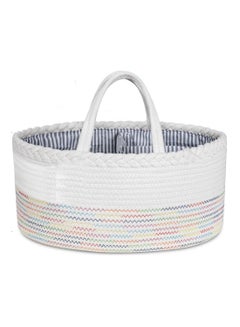 Buy Cotton Rope Diaper Caddy - White Rainbow in UAE