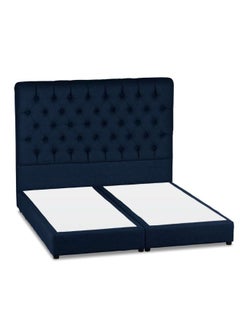 Buy Lujin Linen Bed Frame Dark Blue 200x200cm in Saudi Arabia