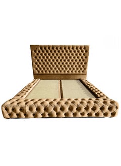 Buy Valencia Velvet Bed Frame Beige 200x100cm in Saudi Arabia