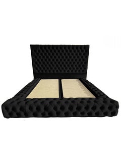 Buy Valencia Velvet Bed Frame Black 200x200cm in Saudi Arabia
