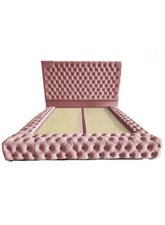 Buy Valencia Velvet Bed Frame Light Pink 200x120cm in Saudi Arabia