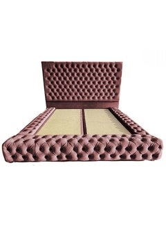 Buy Valencia Velvet Bed Frame Dark Pink 200x180cm in Saudi Arabia