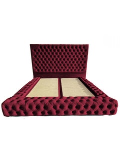 Buy Valencia Velvet Bed Frame Burgundy 200x120cm in Saudi Arabia