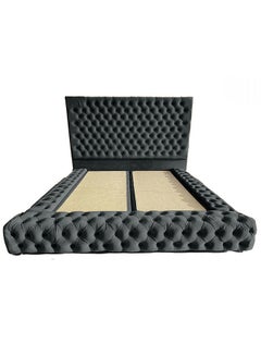 Buy Valencia Velvet Bed Frame Dark Grey 200x140cm in Saudi Arabia