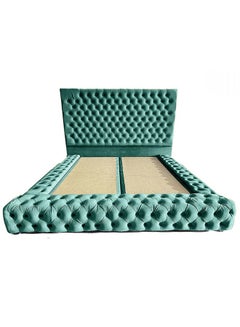 Buy Valencia Velvet Bed Frame Turquoise 200x90cm in Saudi Arabia