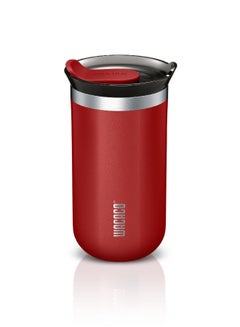 Buy Octaroma LUNGO Vacuum Insulated Mug (300ml) - Double Wall Stainless Steel Coffee Travel Tumbler w/ Leakproof Drinking Lid, Reusable, Washable, BPA-Free, Hot & Cold - Carmine Red Carmine red in UAE