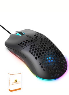 Buy Gaming Mouse,Gaming Mice Honeycomb Hollow Design Ergonomic Wired Mouse with RGB Backlight,up to 8000 DPI,RGB Gaming Mouse for Mac, Laptop,Computer,PC in UAE