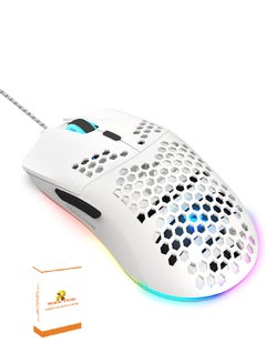 Buy Gaming Mouse,Gaming Mice Honeycomb Hollow Design Ergonomic Wired Mouse with RGB Backlight,up to 8000 DPI,RGB Gaming Mouse for Mac, Laptop,Computer,PC in Saudi Arabia