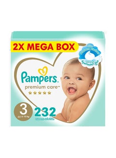 Buy Premium Care Taped Baby Diapers, Size 3, 6-10 kg,  Softest Absorption for Ultimate Skin Protection, 232 Count in UAE