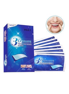 Buy 14 Pairs 3D White Teeth Strip Dental Whitening Kit 100% Genuine Branded For Express Fast Result Treatments Professional Whitener Enamel And Stains Removal Unisex Clear 52grams in Egypt