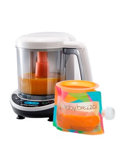 اشتري One Step Baby Food Maker Deluxe, Includes 3 Pouches 3 Funnels Automatic Cooker And Blender في السعودية