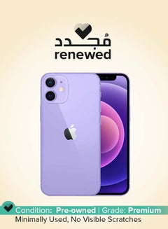 Buy Renewed - iPhone 12 Mini with Facetime 64GB Purple 5G - International Version in UAE