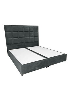 Buy Alex Velvet Bed Frame Dark Gray 200x140cm in Saudi Arabia