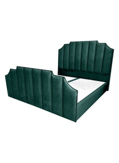 Buy Taj Velvet Bed Frame Dark Green 200x140cm in Saudi Arabia