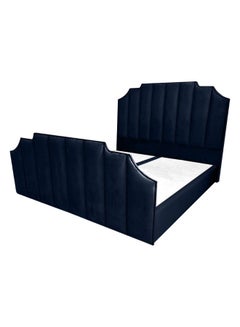 Buy Taj Velvet Bed Frame Dark Blue 200x140cm in Saudi Arabia