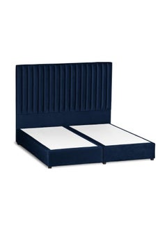 Buy Alkmar Velvet Bed Frame Dark Blue 200x140cm in Saudi Arabia