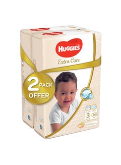 Buy Extra Care, Size 3, 4 - 9 kg, Twin Jumbo Pack, 152 Diapers in UAE