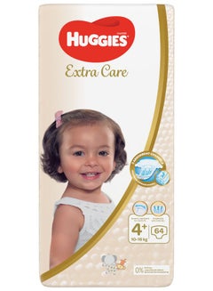 Buy Extra Care Size 4+ Twin Jumbo Pack 10 -16 kg 64 Diapers in UAE