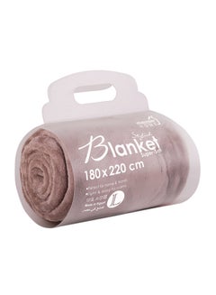 Buy Warming Microfiber Blanket Polyester Mocha 220x180cm in Egypt