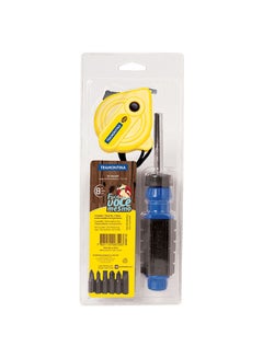 Buy 8 Pieces Tools Set | Measuring Tape + 2x Slotted Tip + 4x Cross Recessed Tip + Rubberized Cable Multicolour in UAE