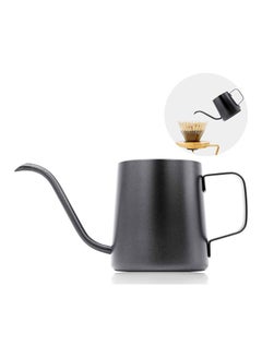 Buy V60 Pour Over Kettle Goose Neck Long Narrow Spout With Lid Drip Coffee Tea Pot Pitcher Black 350ml in Saudi Arabia