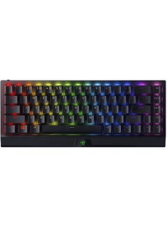 اشتري بلاك ويدو V3 ميني (مفاتيح باللون الأخضر) - لوحة مفاتيح ميكانيكية للألعاب (إضاءة RGB كروما، مفاتيح من مادة ABS مزدوجة، بكرة ومفتاح وسائط رقمي متعدد الوظائف، مسند للمعصم)  تصميم الولايات المتحدة - أسود في الامارات