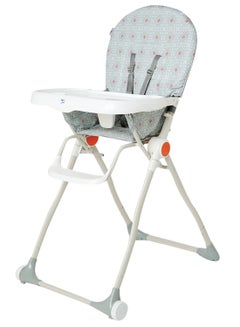 Buy Foldable Baby Feeding High Chair Lightweight With Multiple Recline Modes For 6 Months To 3 Years Grey/ White in UAE